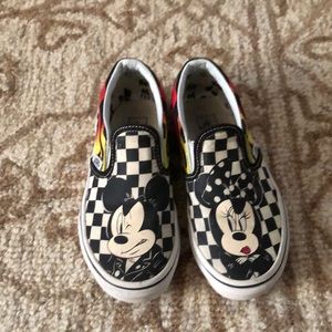 Vans off the wall Mickey and Minnie canvas shoes.